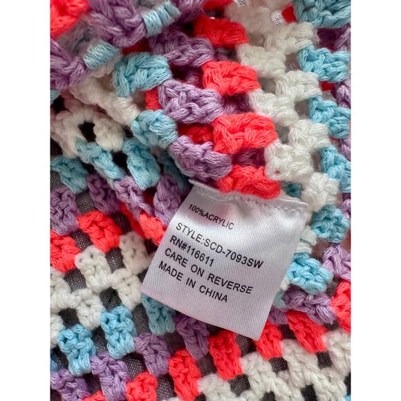 Self Contrast Striped Crochet MIDI Dress New Women Small - Picture 7 of 7